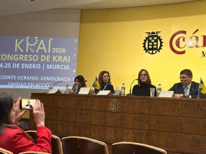 Mesa sobre Ucrania en el Congreso KRAI 2026 celebrado en la Cámara de Comercio de Murcia